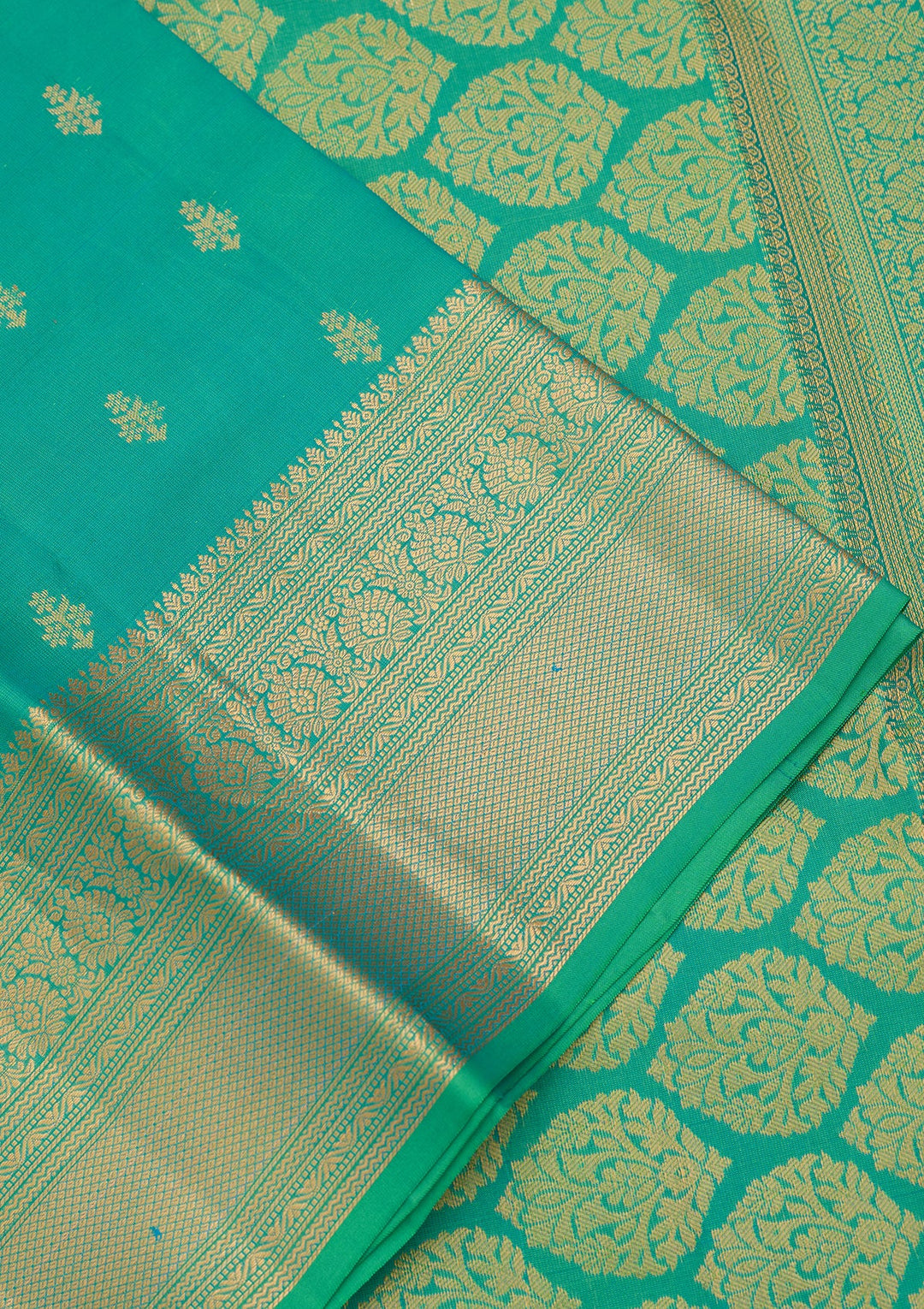 Rama Green Kanjivaram Pure Silk Saree