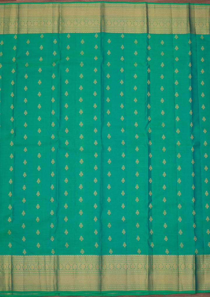 Rama Green Kanjivaram Pure Silk Saree