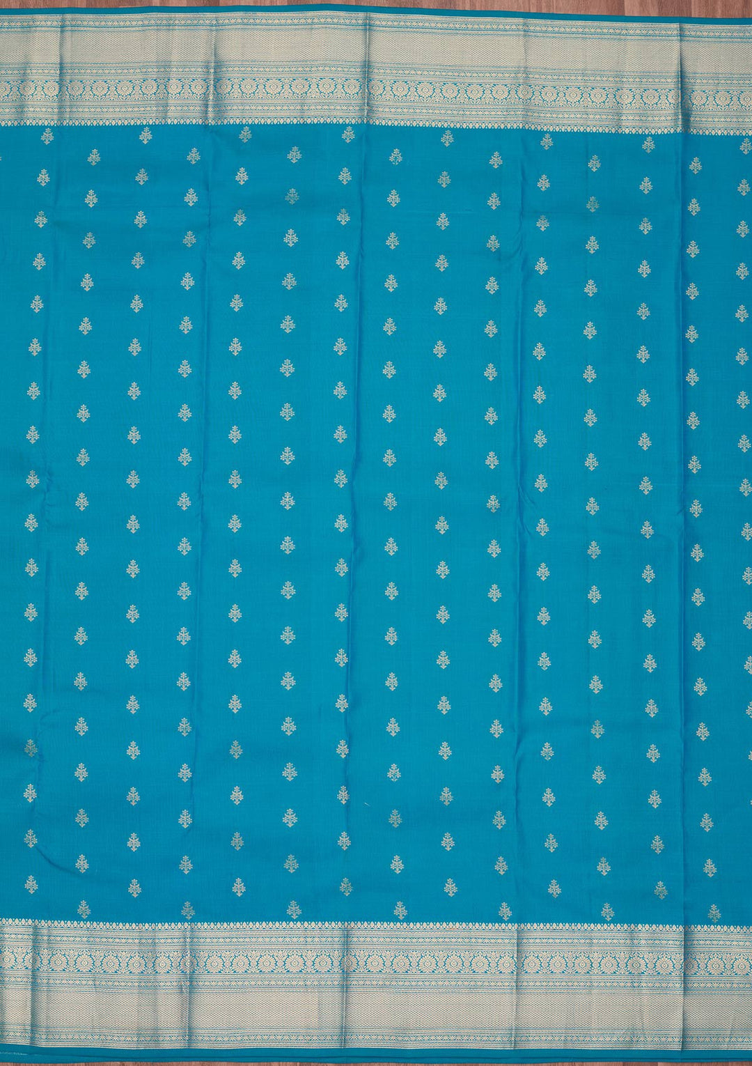 Turquoise Blue Zariwork Pure Silk Saree-koskii