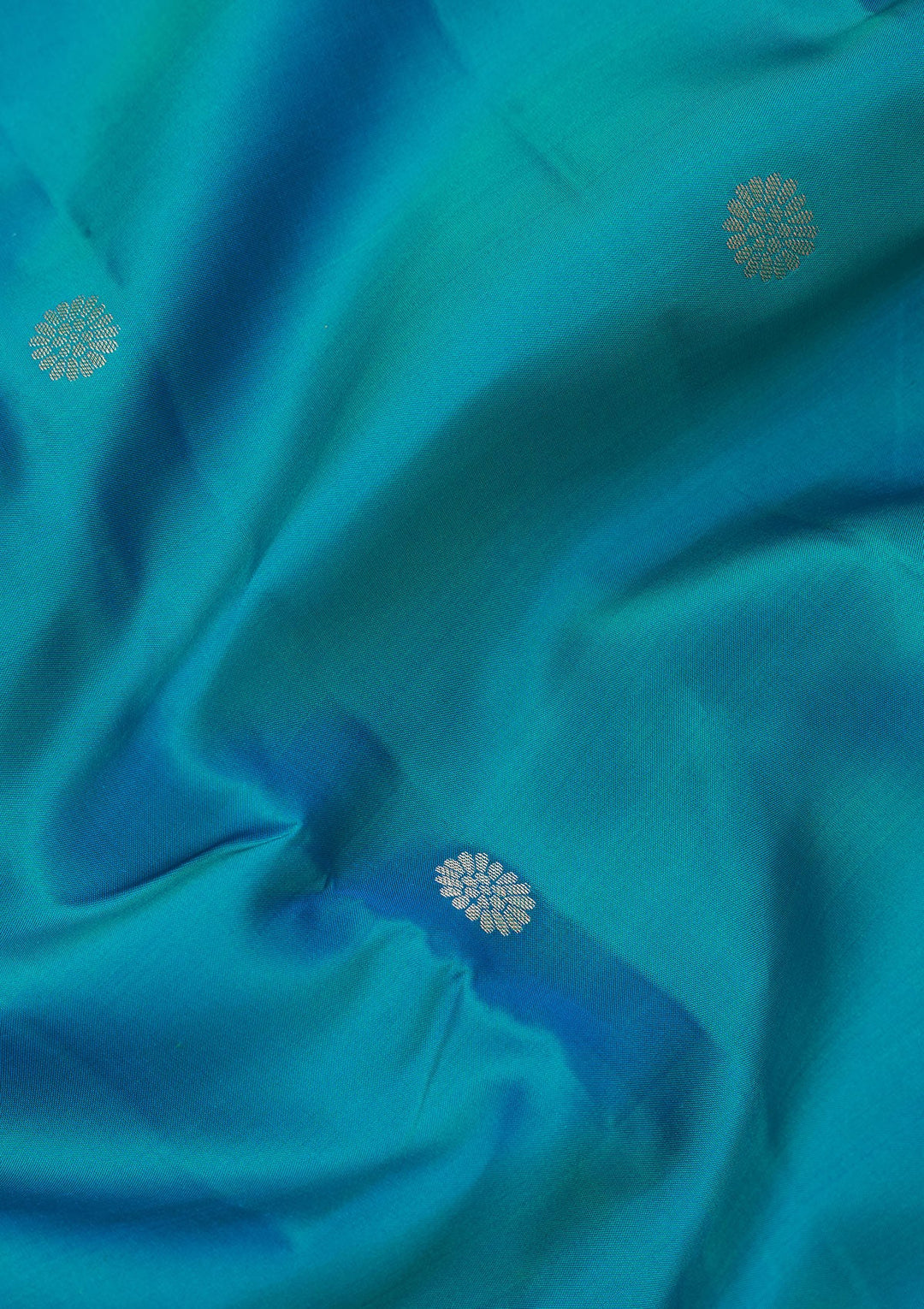 Turquoise Blue Zariwork Pure Silk Saree-koskii