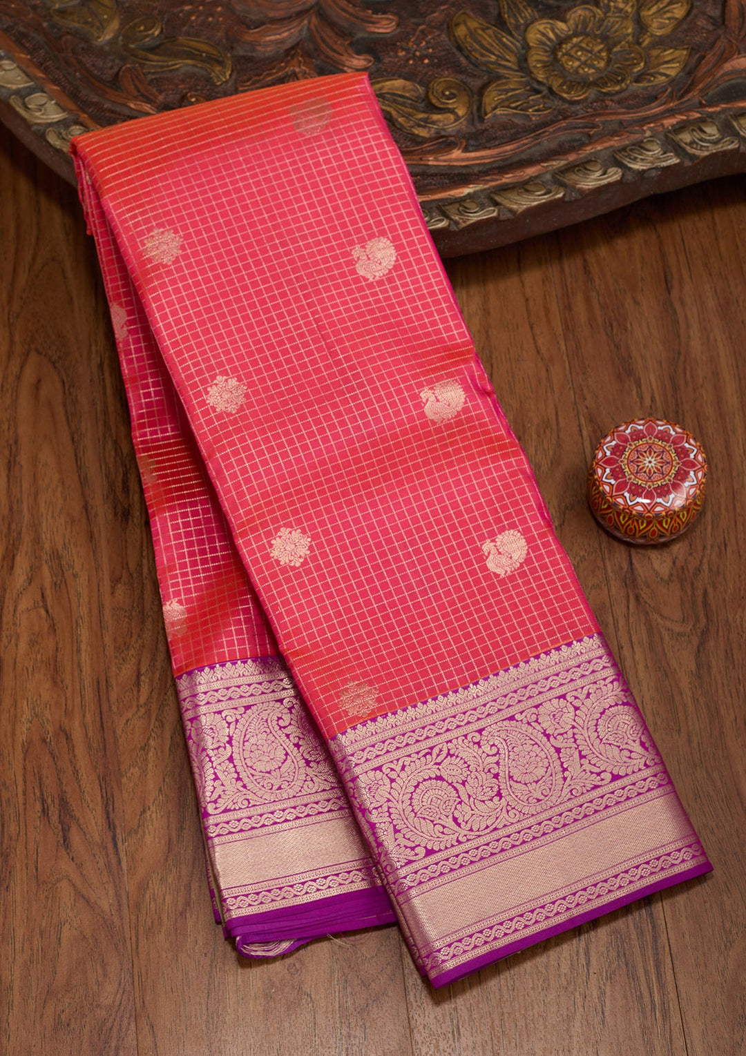 Pink Zariwork Pure Silk Saree-koskii