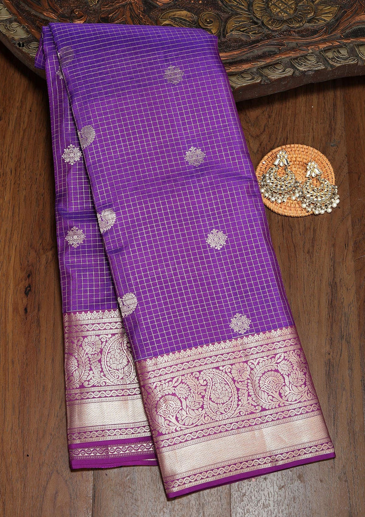 Royal Blue Zariwork Pure Silk Saree-koskii