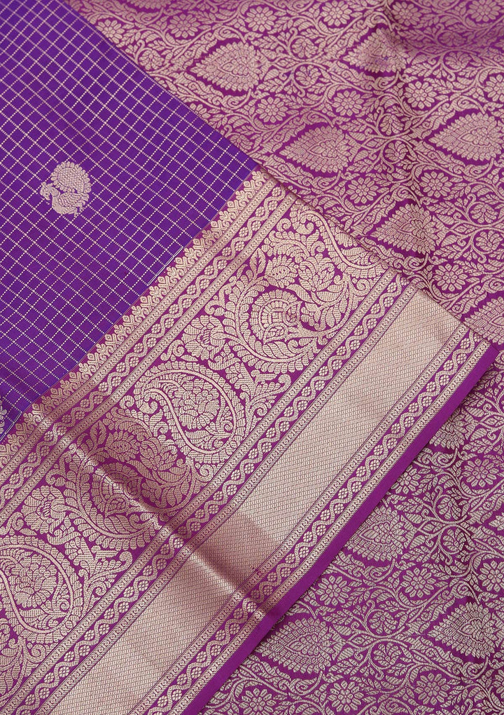 Royal Blue Zariwork Pure Silk Saree-koskii