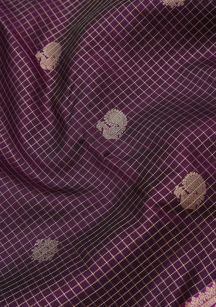 Wine Zariwork Pure Silk Saree-koskii