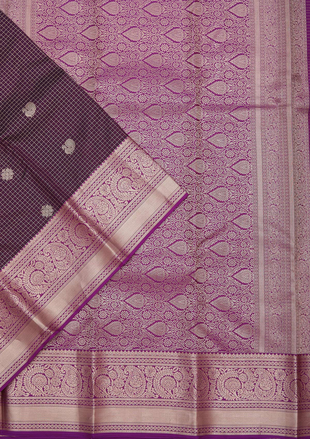 Wine Zariwork Pure Silk Saree-koskii