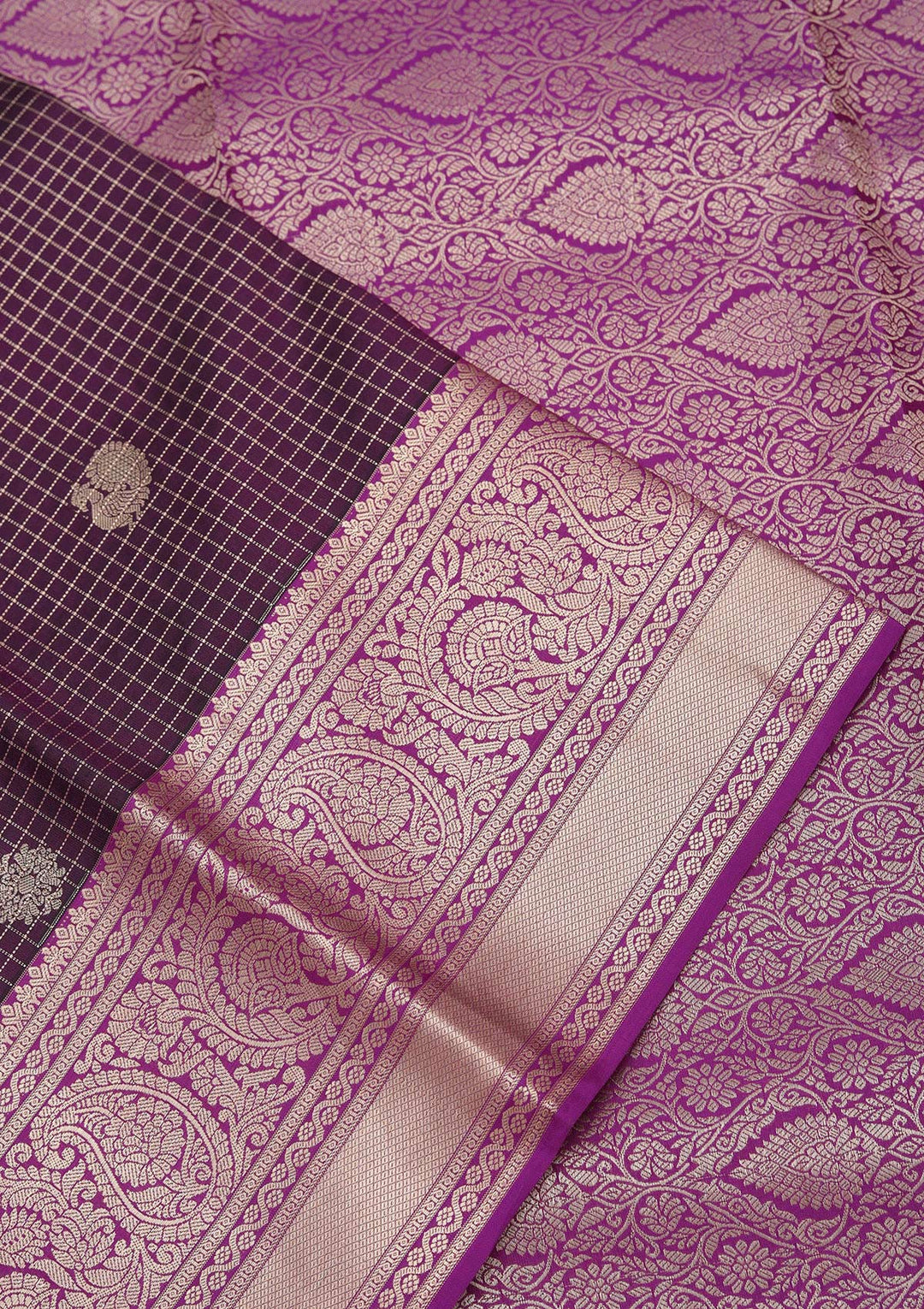 Wine Zariwork Pure Silk Saree-koskii