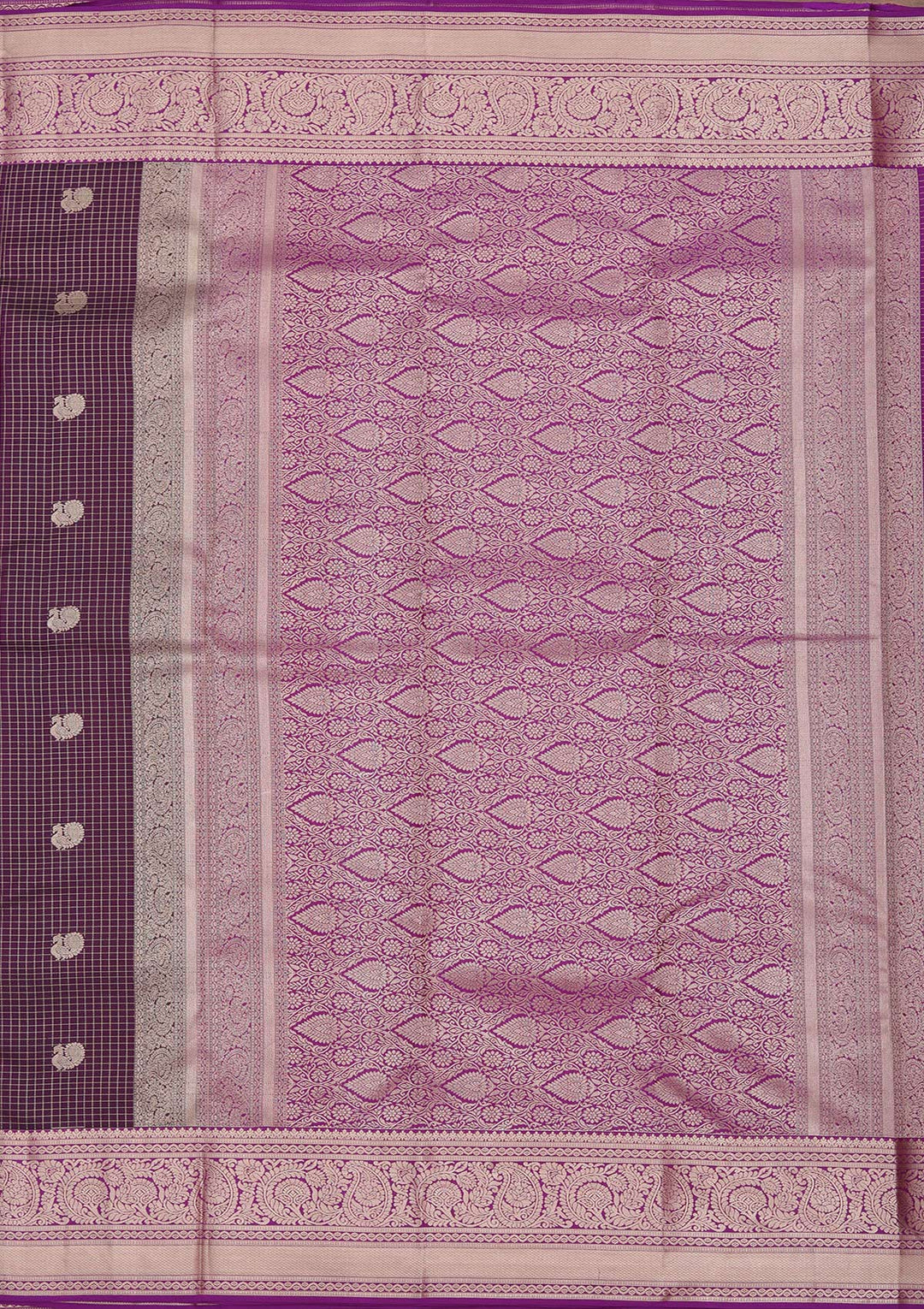 Wine Zariwork Pure Silk Saree-koskii