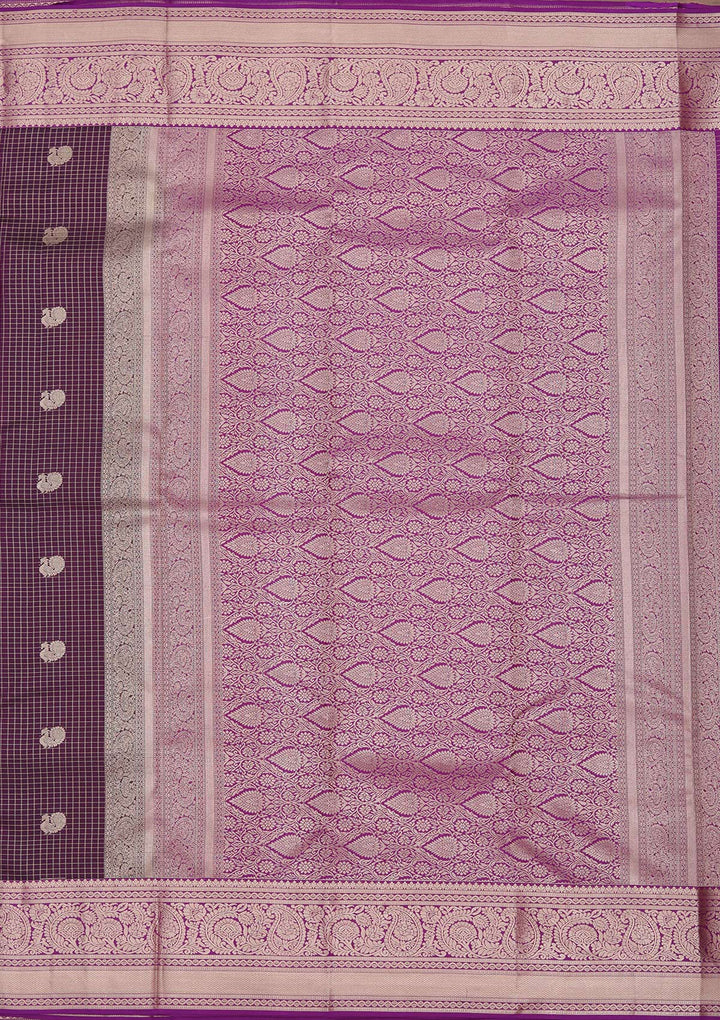 Wine Zariwork Pure Silk Saree-koskii