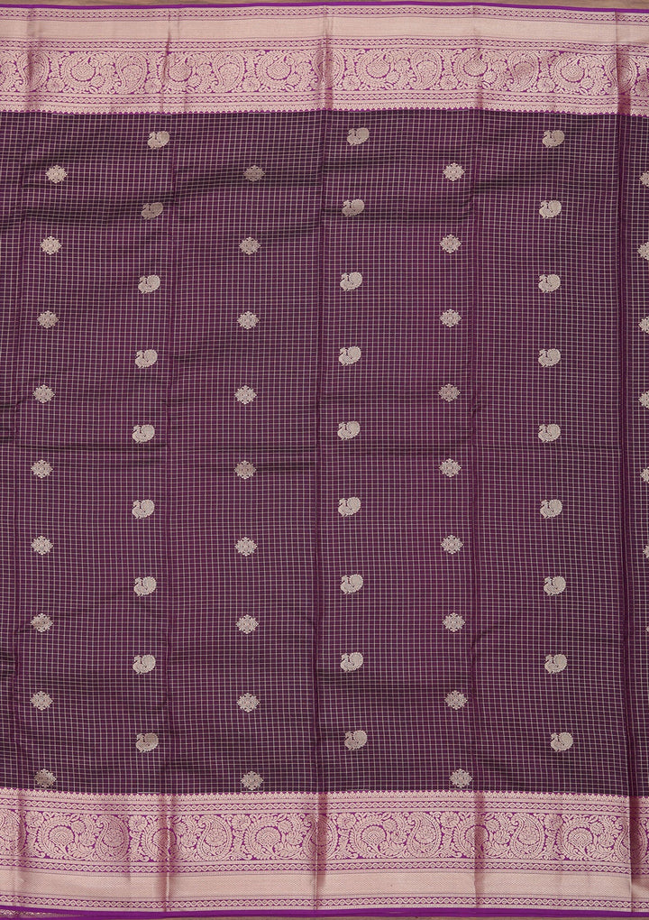 Wine Zariwork Pure Silk Saree-koskii