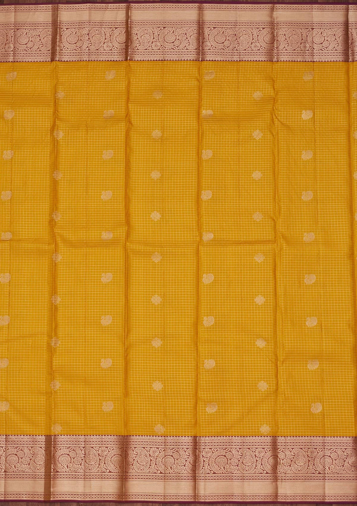 Yellow Zariwork Pure Silk Saree-koskii