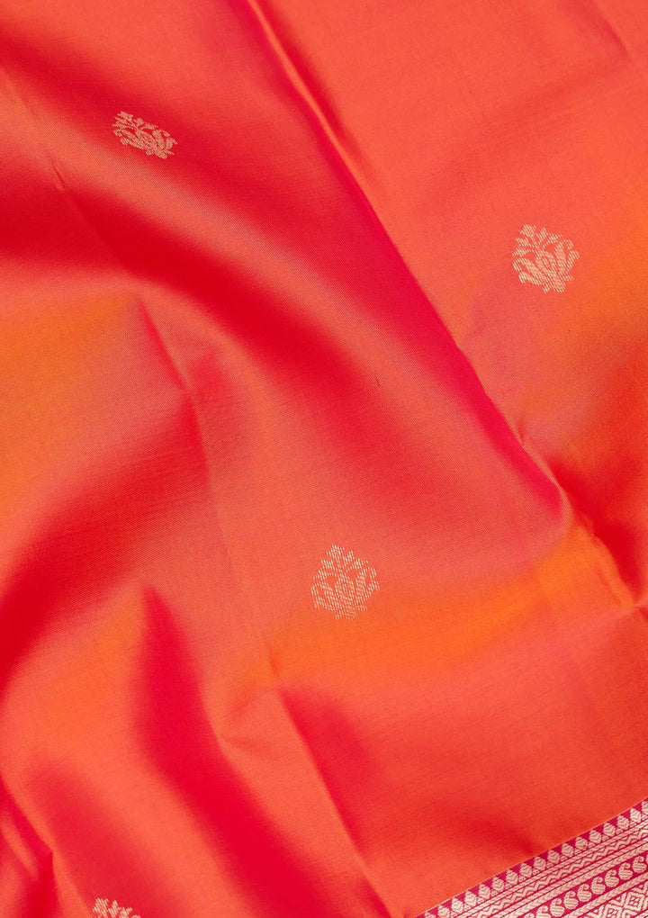 Orange Zariwork Pure Silk Saree-koskii