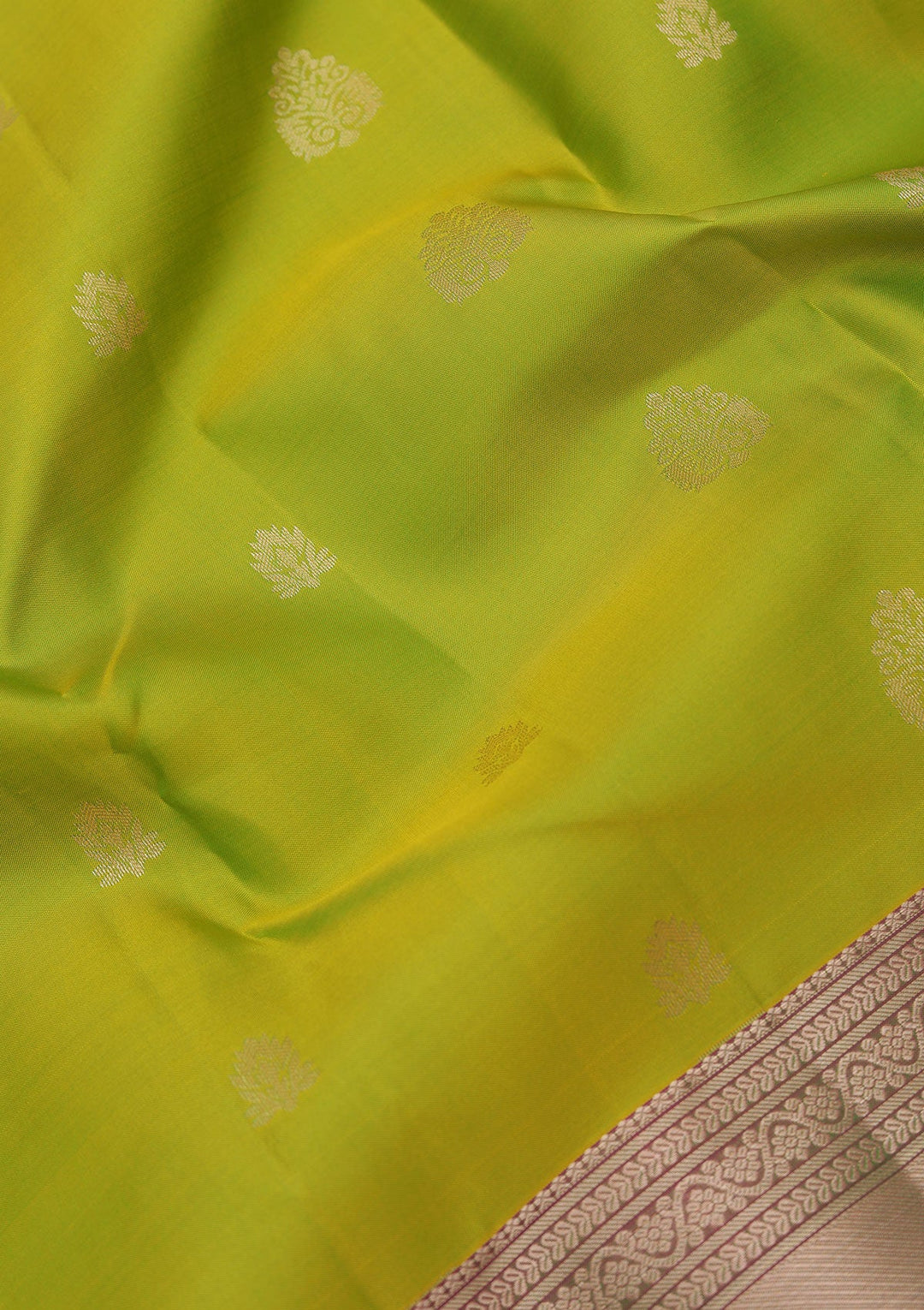 Parrot Green Zariwork Pure Silk Saree