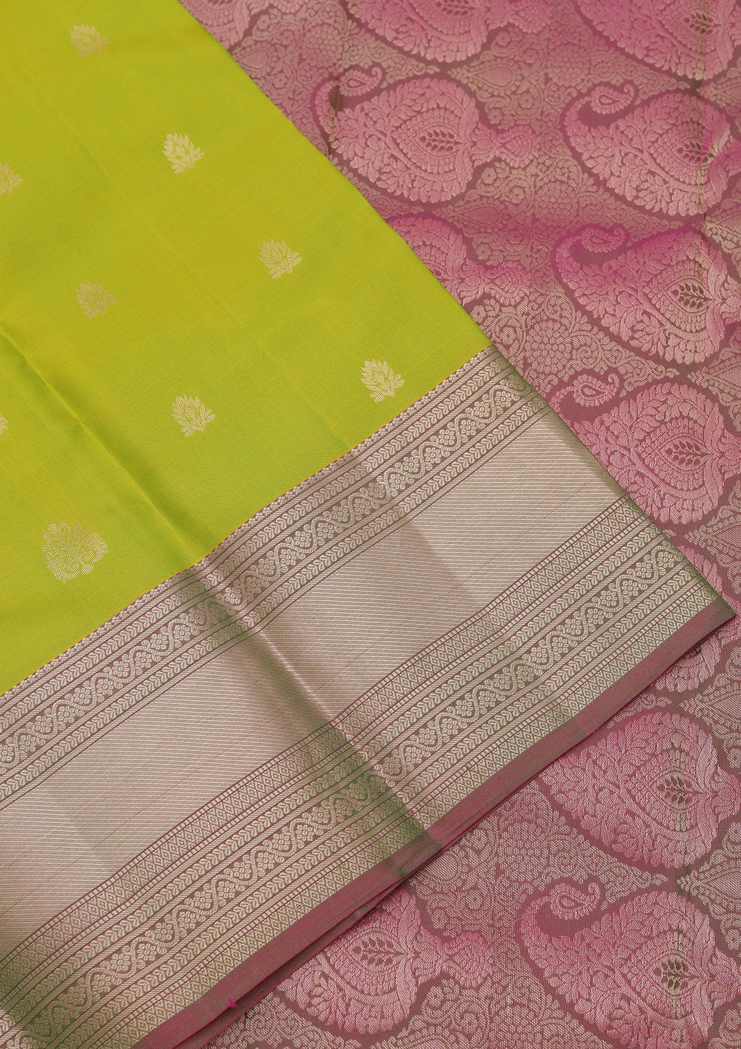 Parrot Green Zariwork Pure Silk Saree