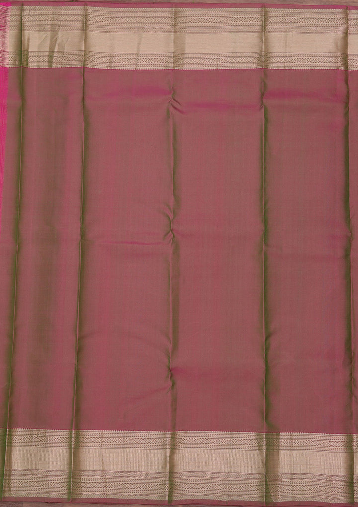 Parrot Green Zariwork Pure Silk Saree