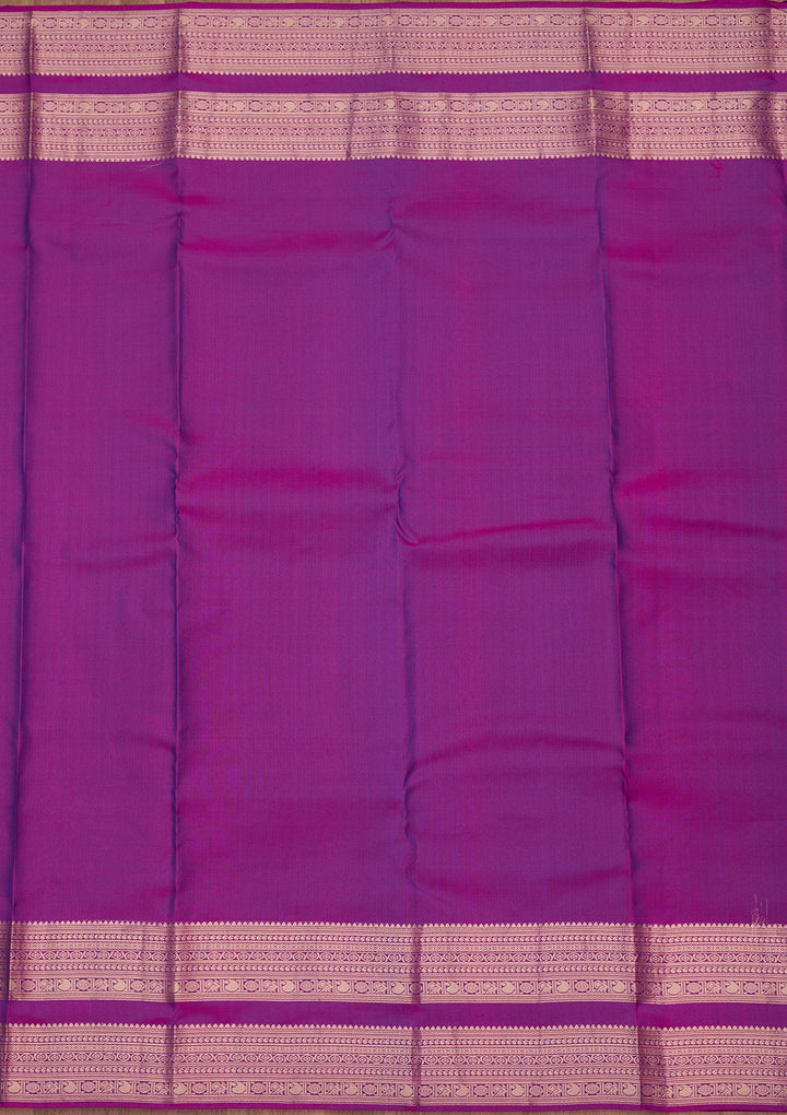 Peacock Blue Zariwork Pure Silk Saree-koskii