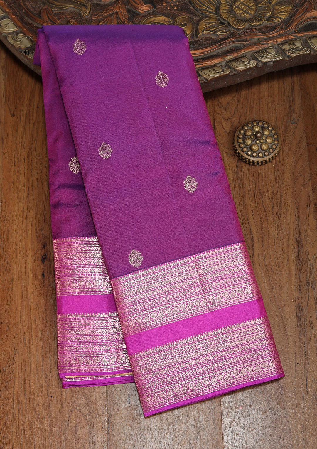 Purple Zariwork Pure Silk Saree