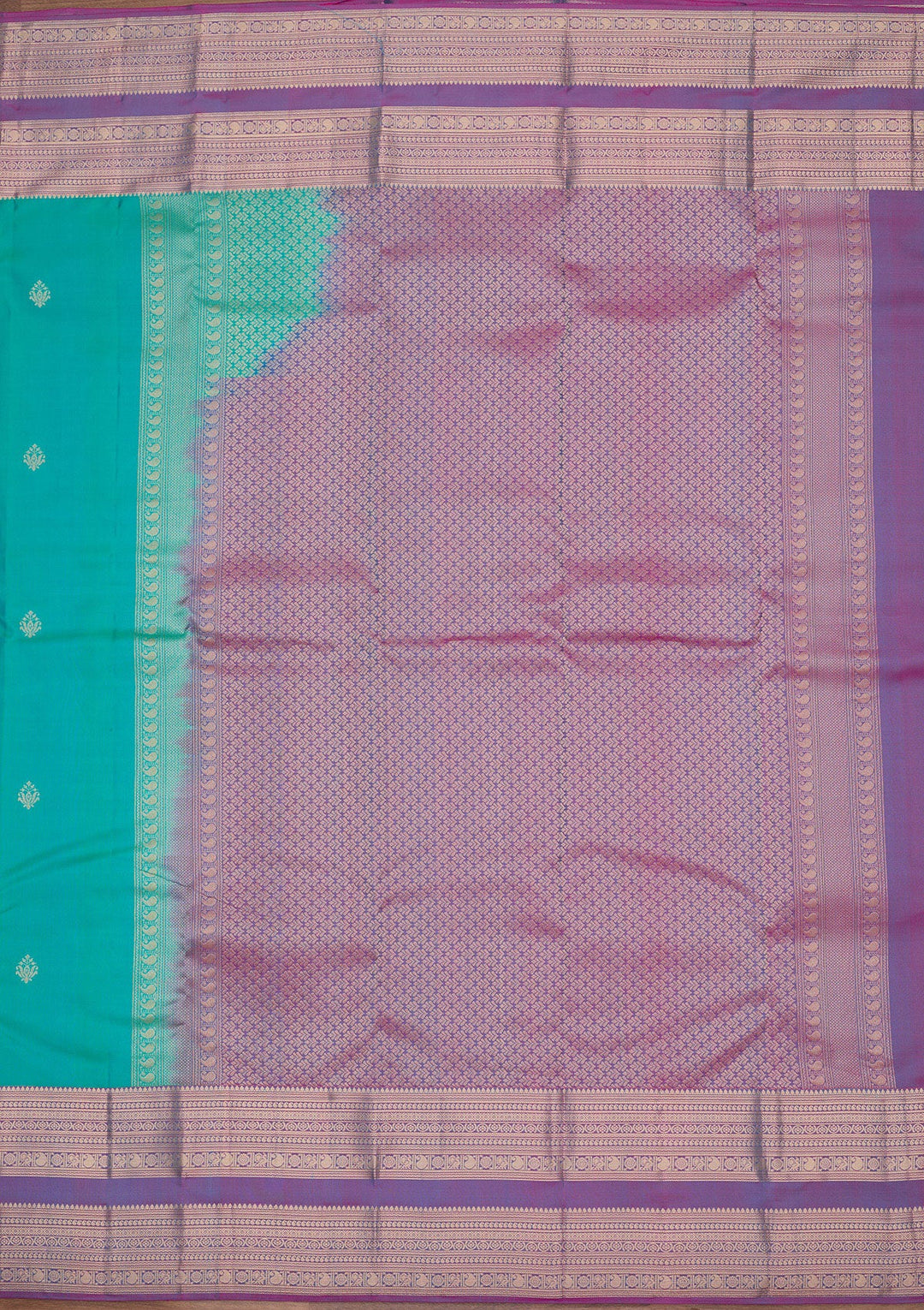 Rama Green Zariwork Pure Silk Saree