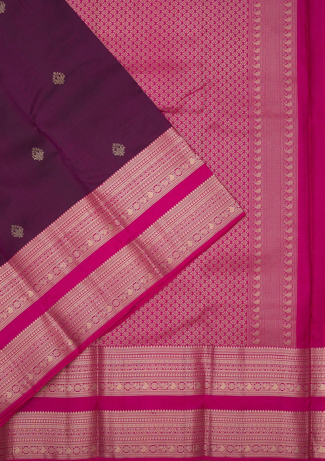 Wine Zariwork Pure Silk Saree