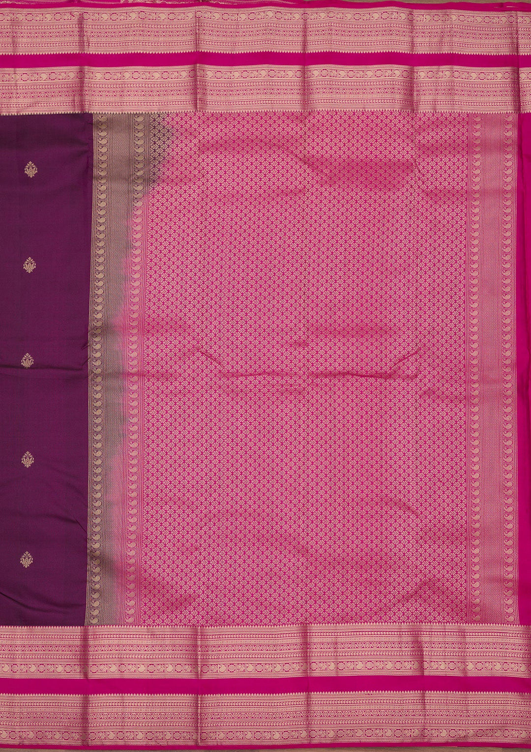 Wine Zariwork Pure Silk Saree