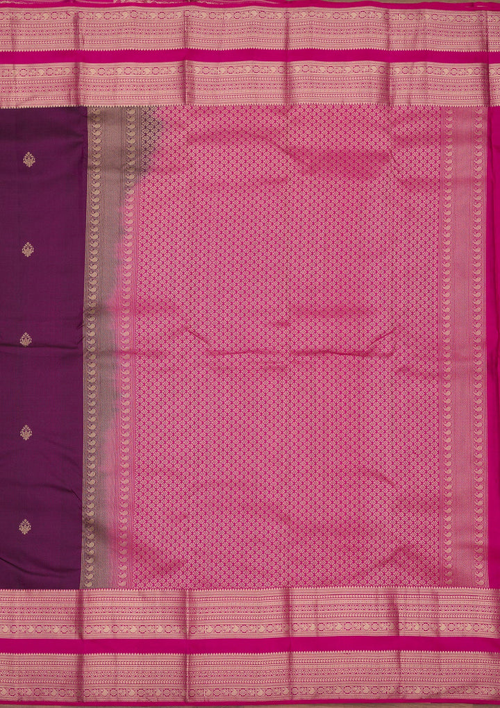 Wine Zariwork Pure Silk Saree