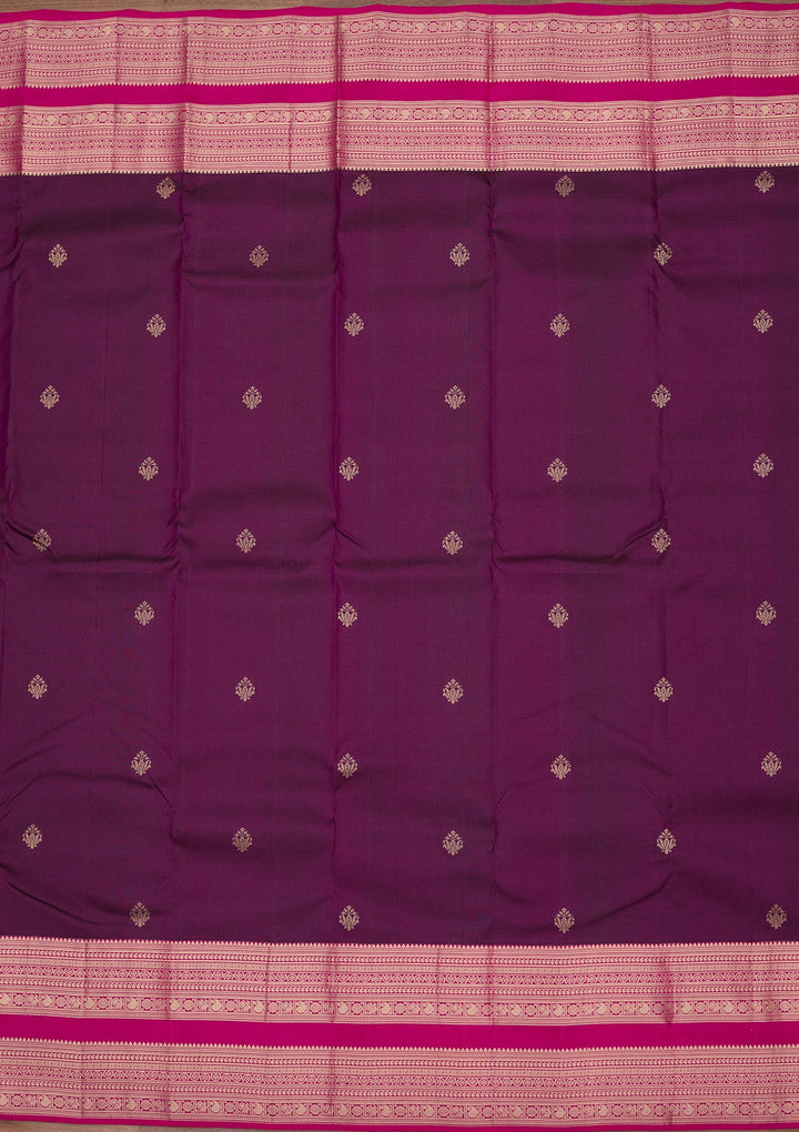 Wine Zariwork Pure Silk Saree
