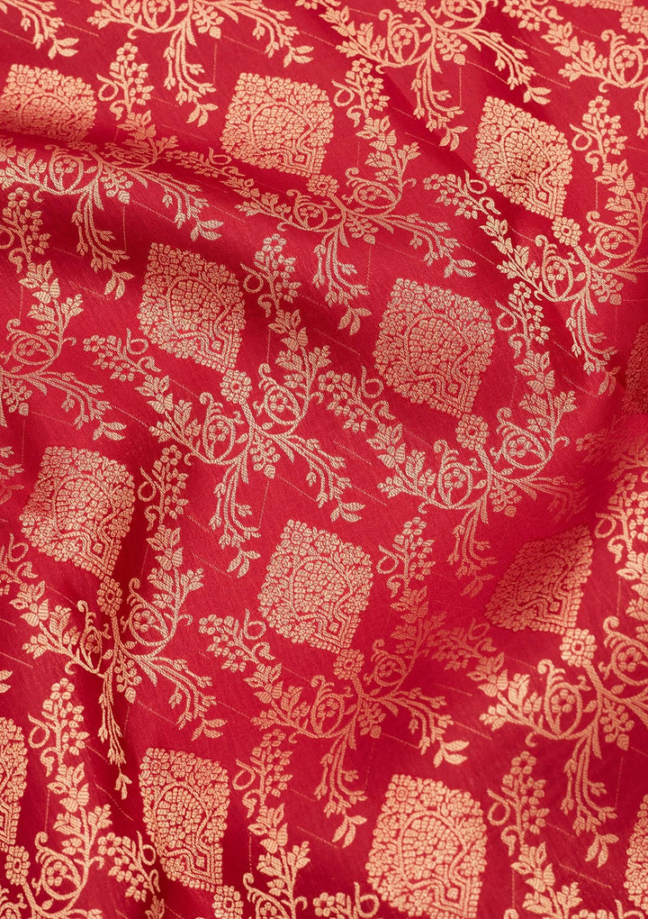 Maroon Zariwork Pure Silk Saree-koskii