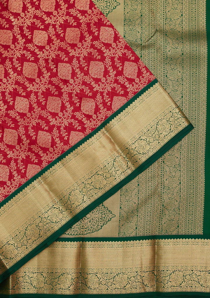 Maroon Zariwork Pure Silk Saree-koskii