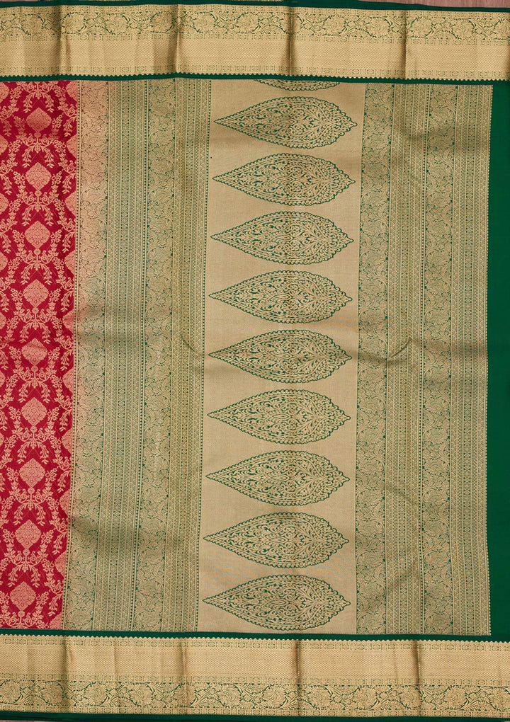 Maroon Zariwork Pure Silk Saree-koskii