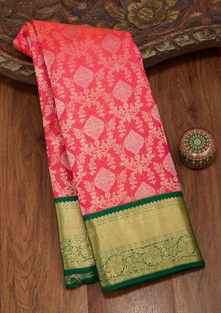 Pink Zariwork Pure Silk Saree-koskii