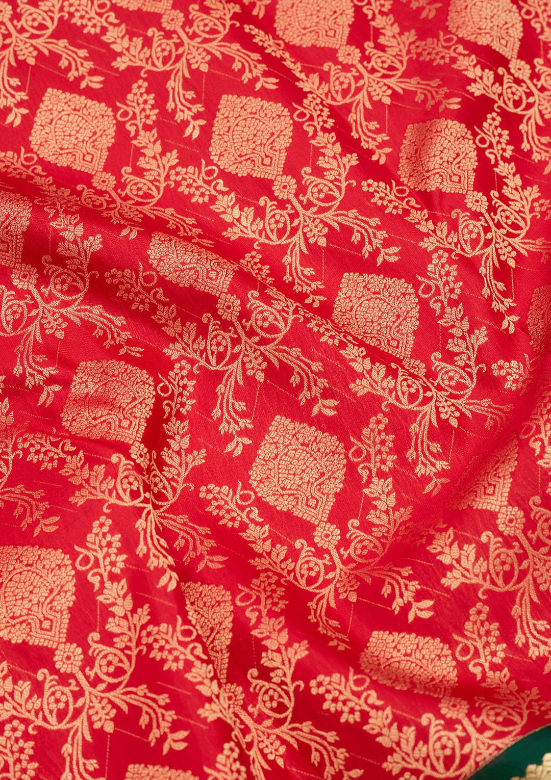 Red Zariwork Pure Silk Saree-koskii