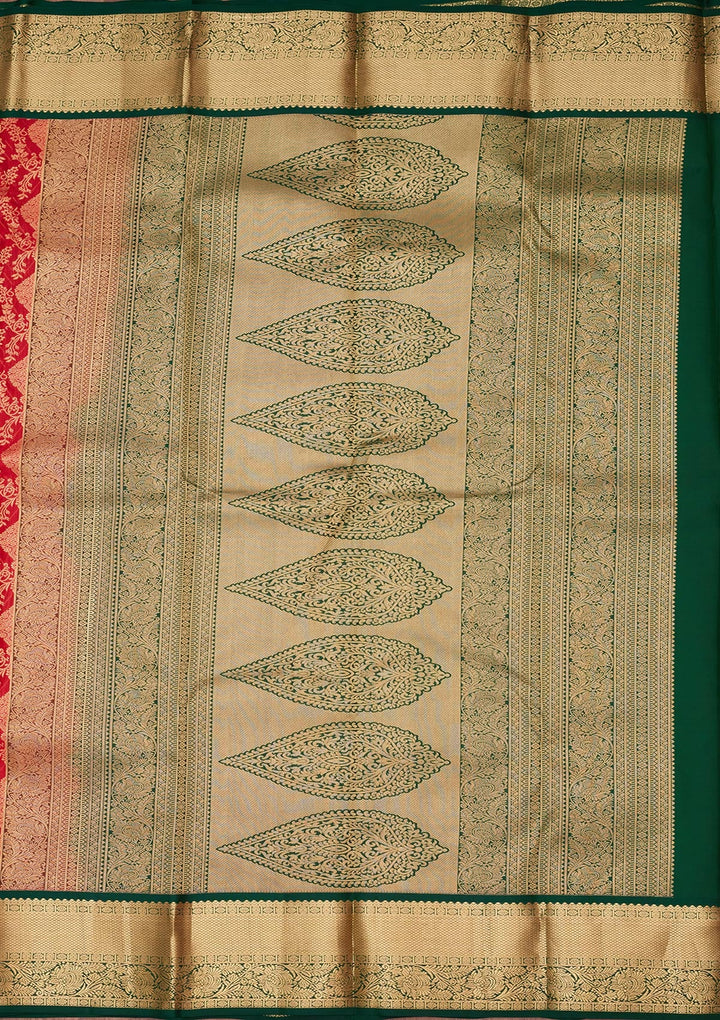 Red Zariwork Pure Silk Saree-koskii