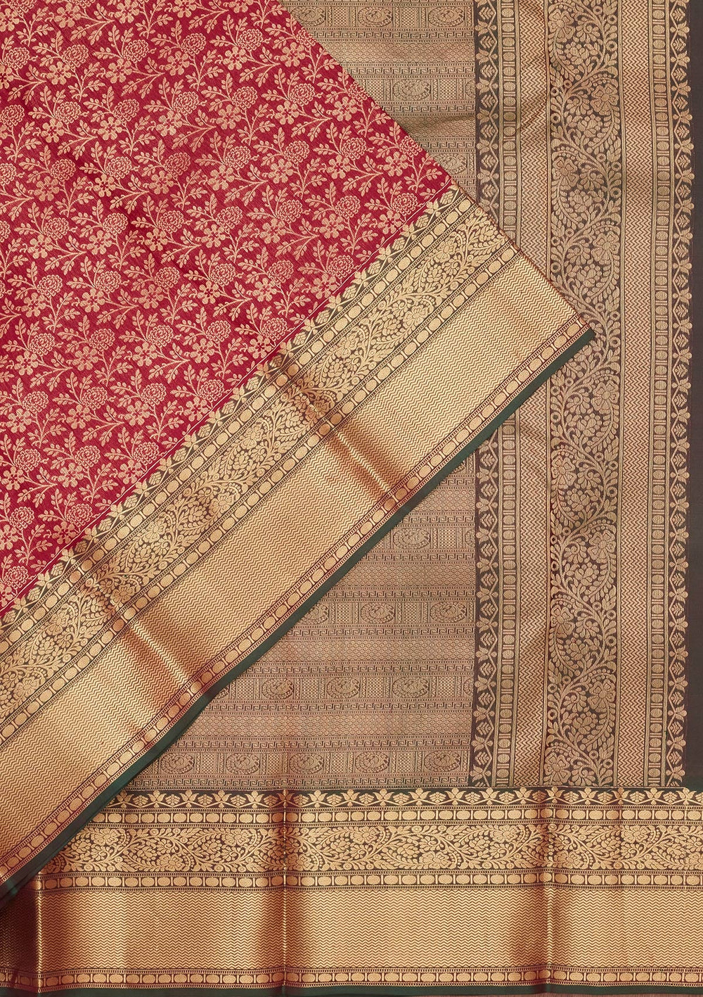 Maroon Zariwork Pure Silk Saree-koskii