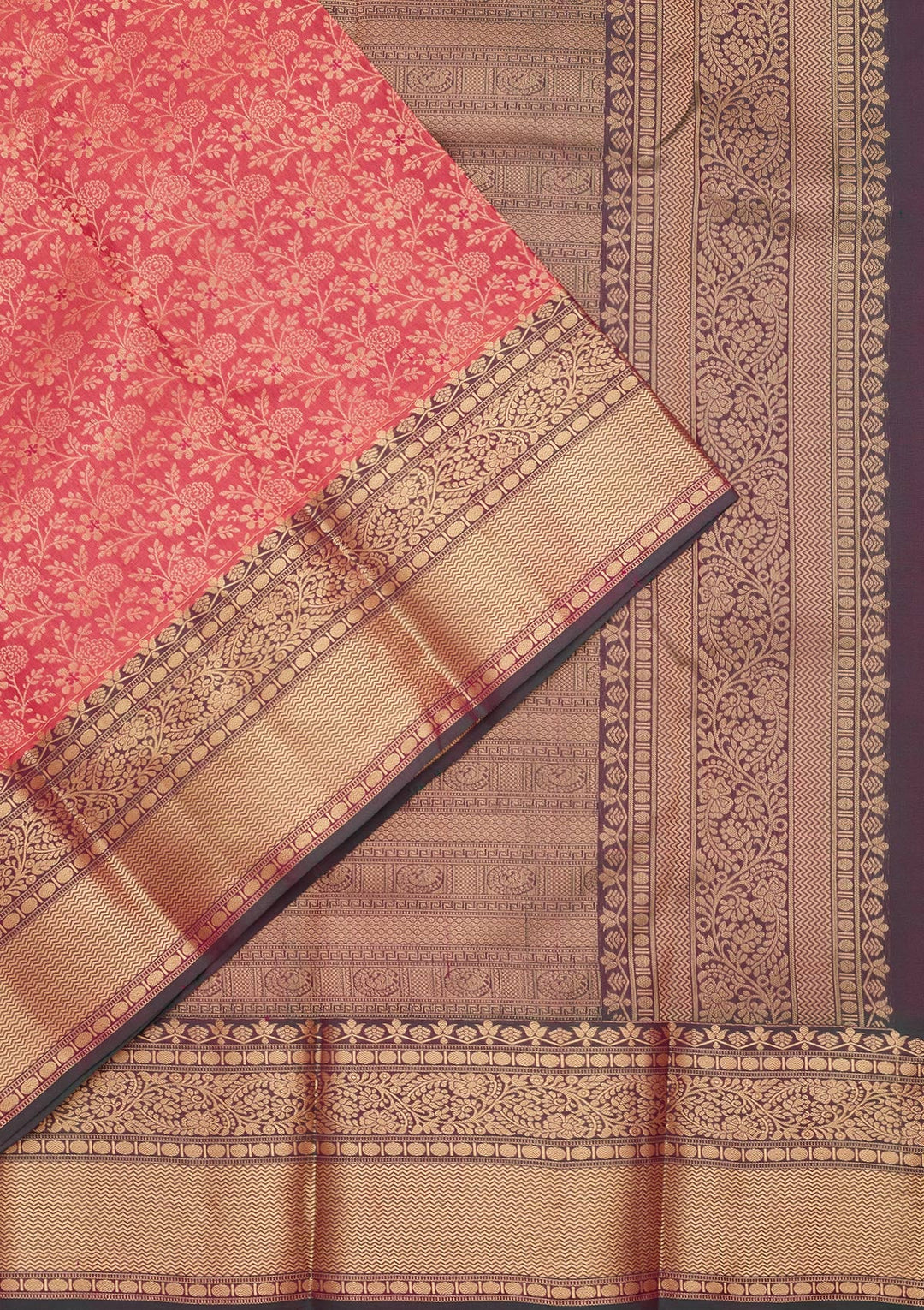 Onion Pink Zariwork Pure Silk Saree-koskii