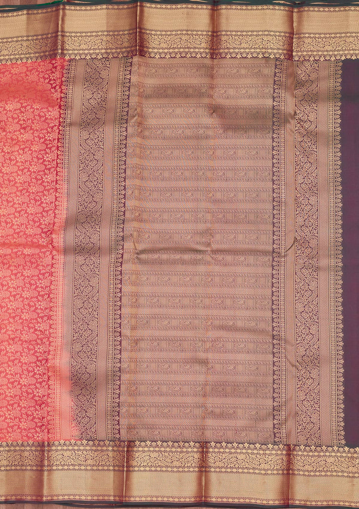 Onion Pink Zariwork Pure Silk Saree-koskii