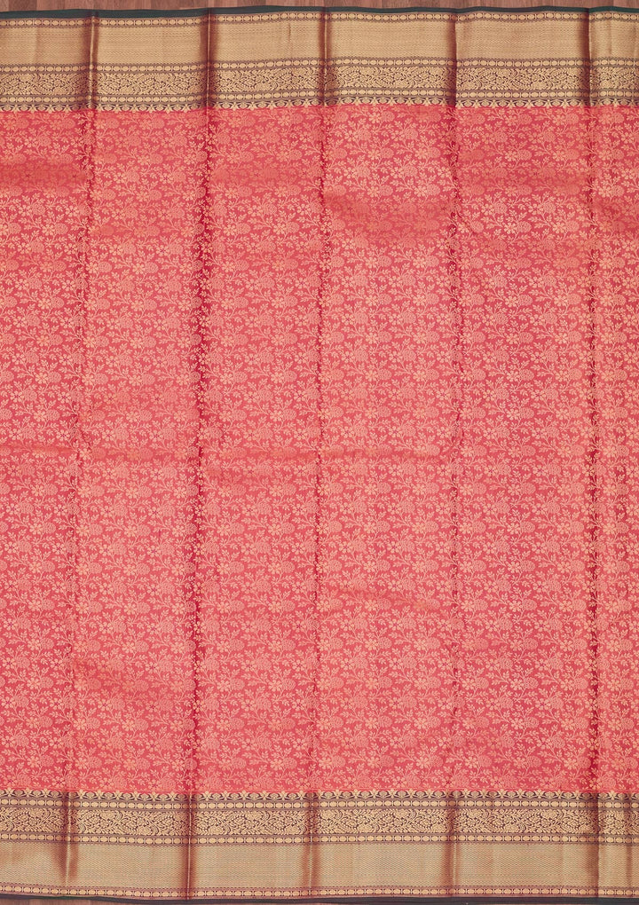 Onion Pink Zariwork Pure Silk Saree-koskii