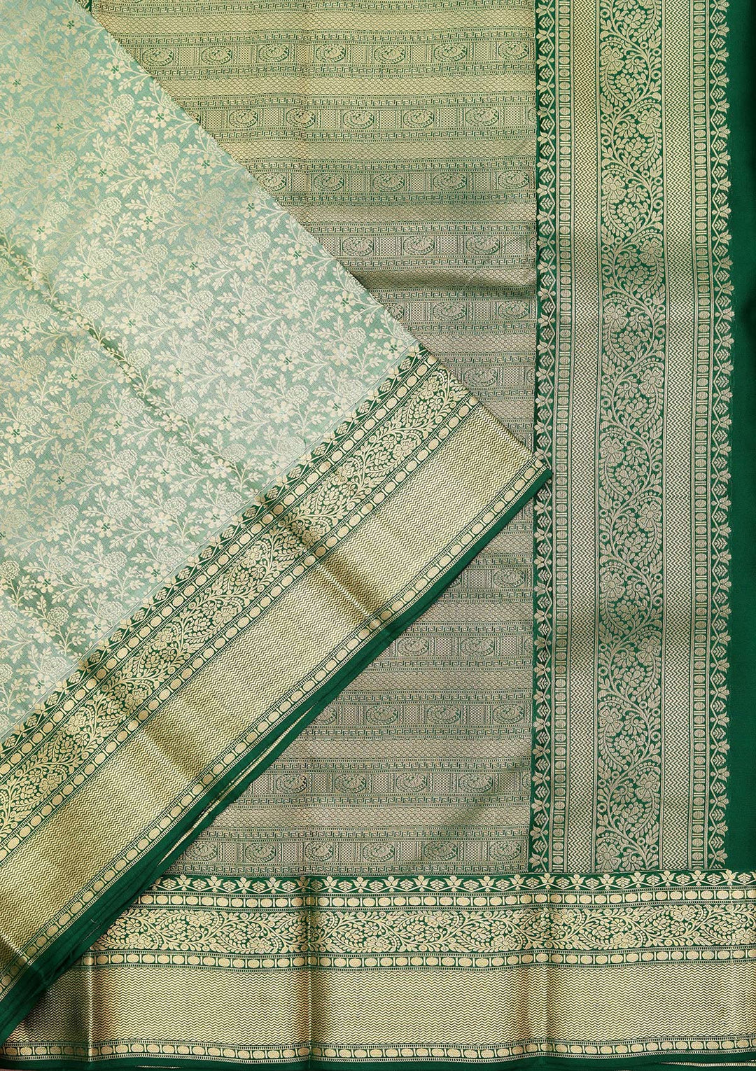 Sea Green Zariwork Pure Silk Saree