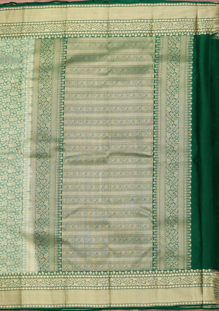 Sea Green Zariwork Pure Silk Saree