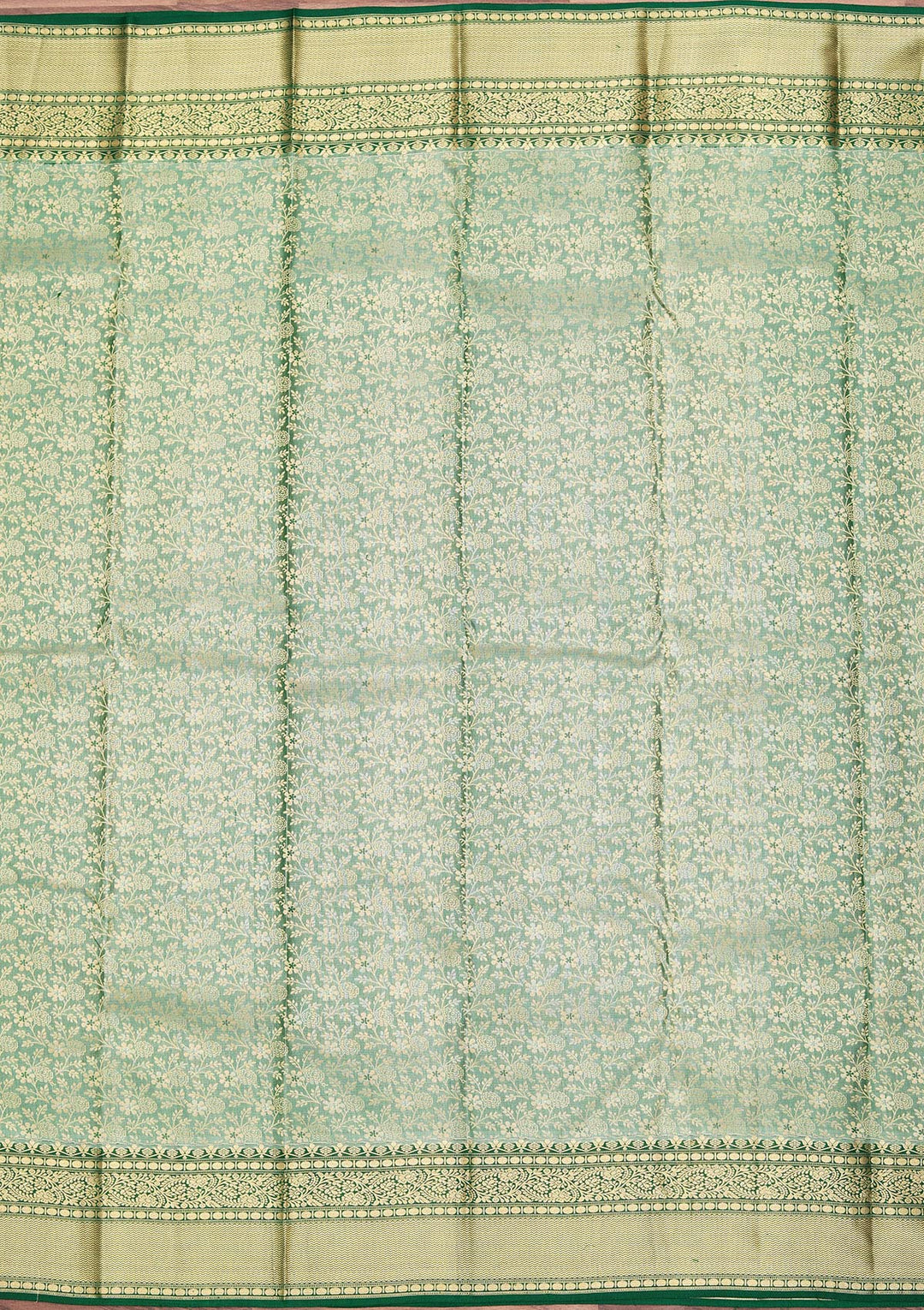 Sea Green Zariwork Pure Silk Saree