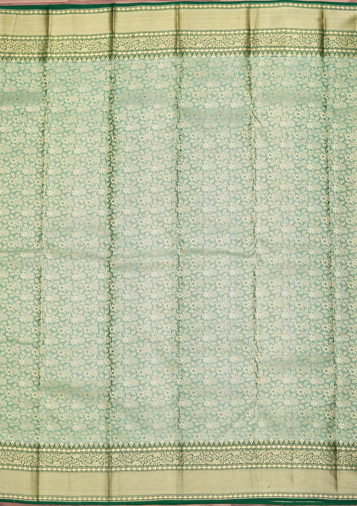 Sea Green Zariwork Pure Silk Saree