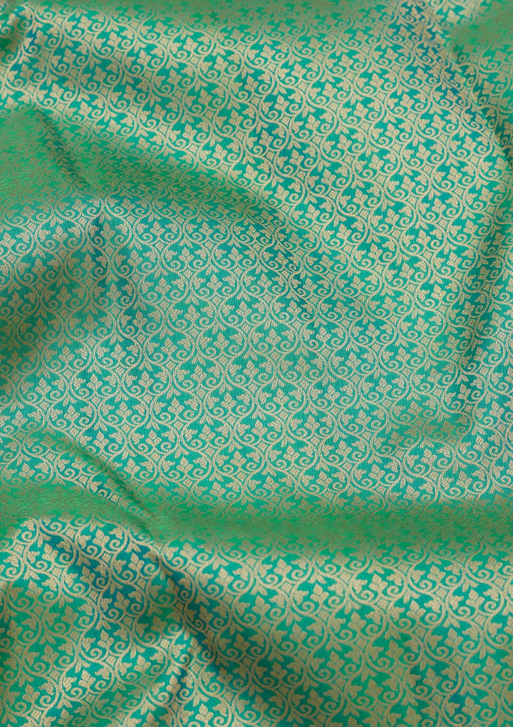 Rama Green Zariwork Pure Silk Saree-koskii