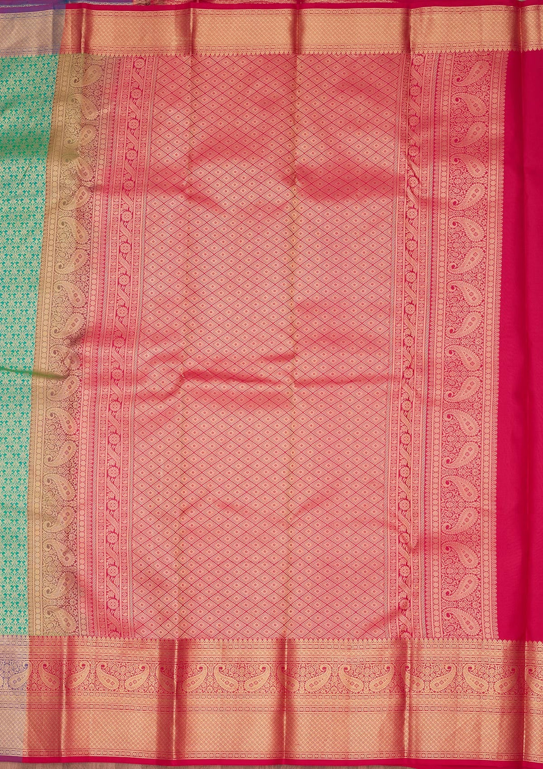 Rama Green Zariwork Pure Silk Saree-koskii