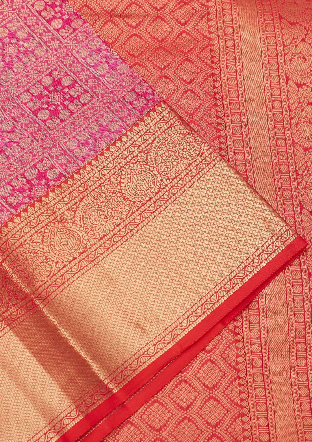 Rani Pink Zariwork Pure Silk Silk_Saree-koskii
