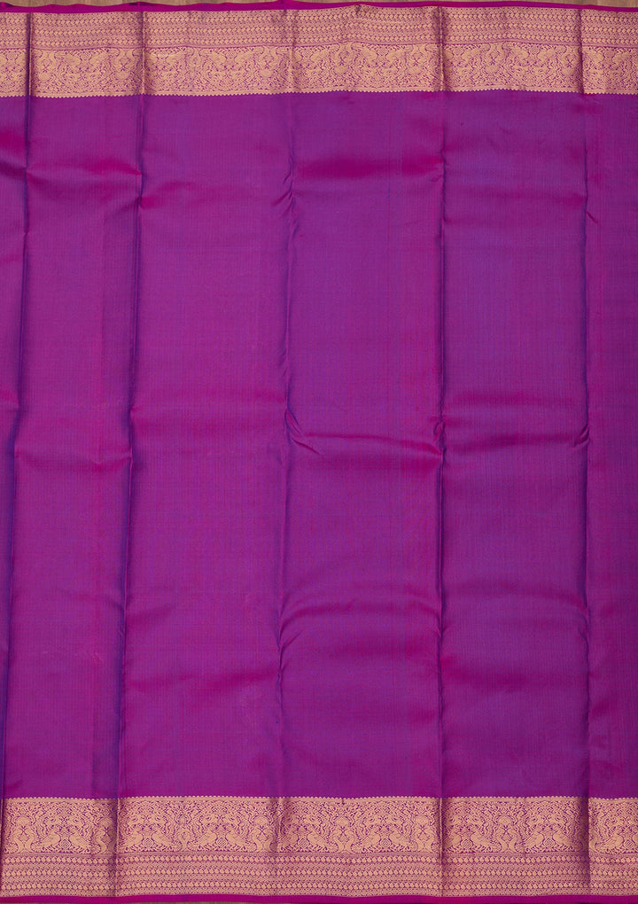 Peacock Blue Zariwork Pure Silk Saree-koskii