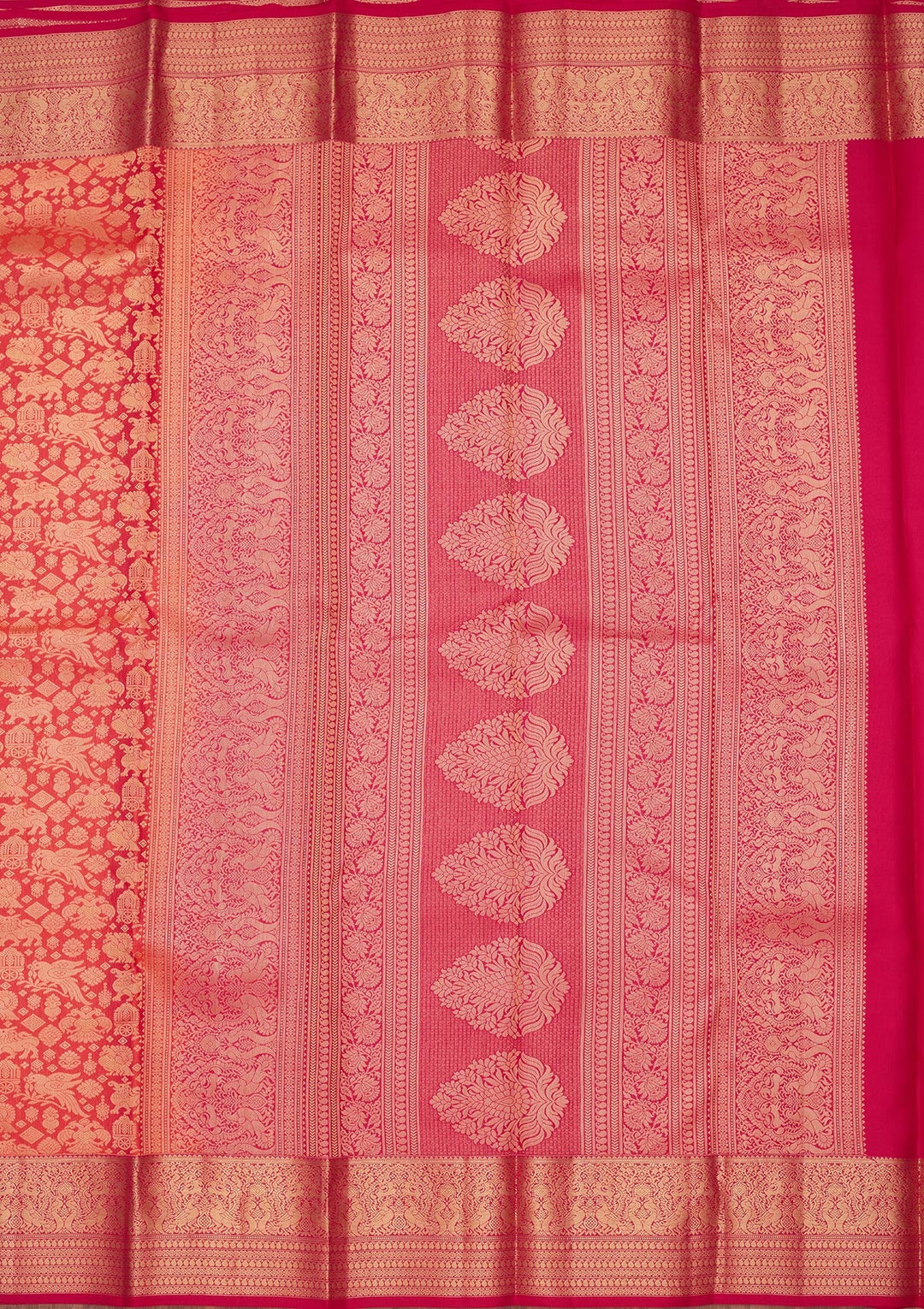Rust Zariwork Pure Silk Saree-koskii
