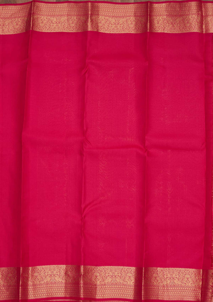 Rust Zariwork Pure Silk Saree-koskii
