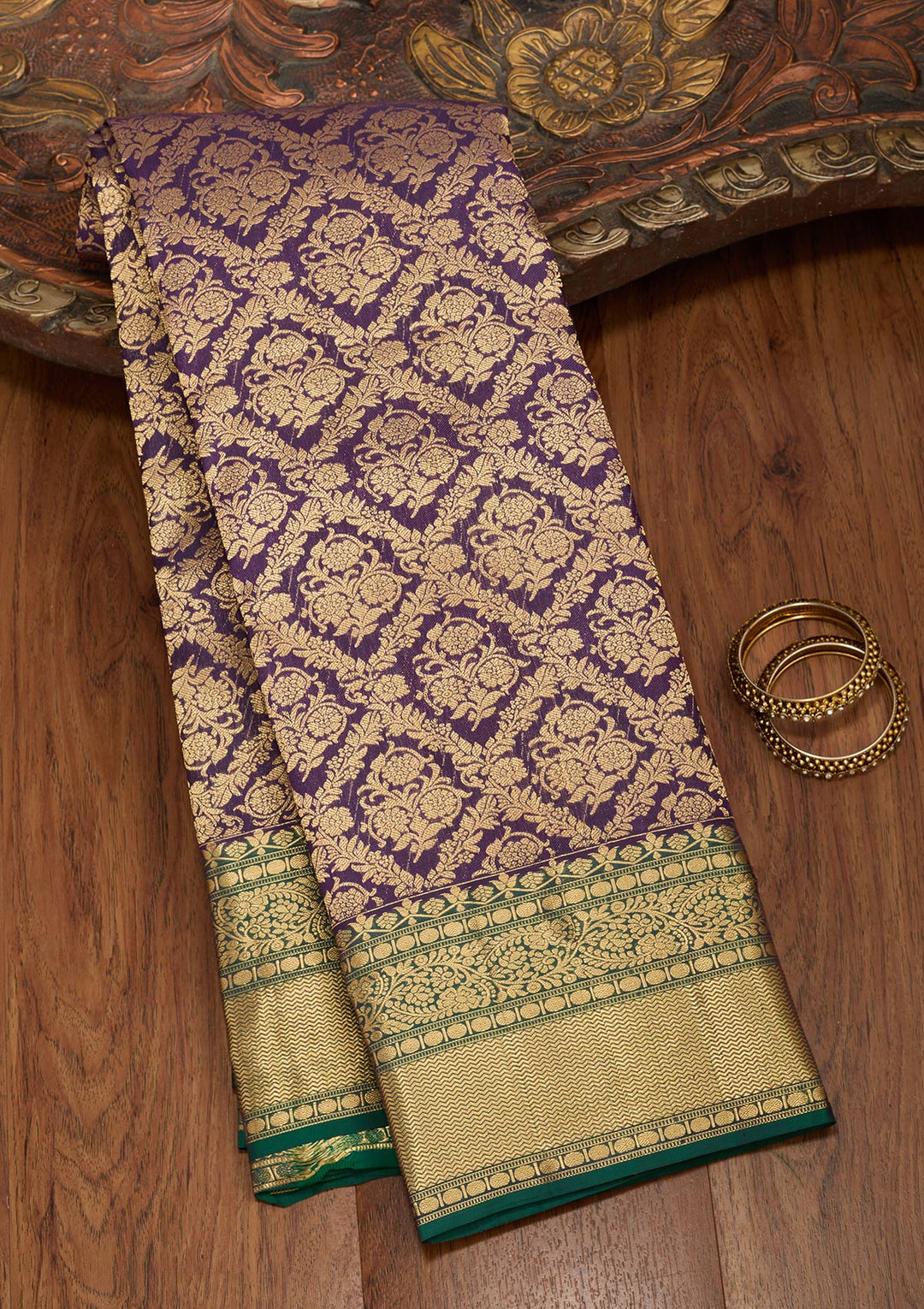 Navy Blue Zariwork Pure Silk Saree-koskii