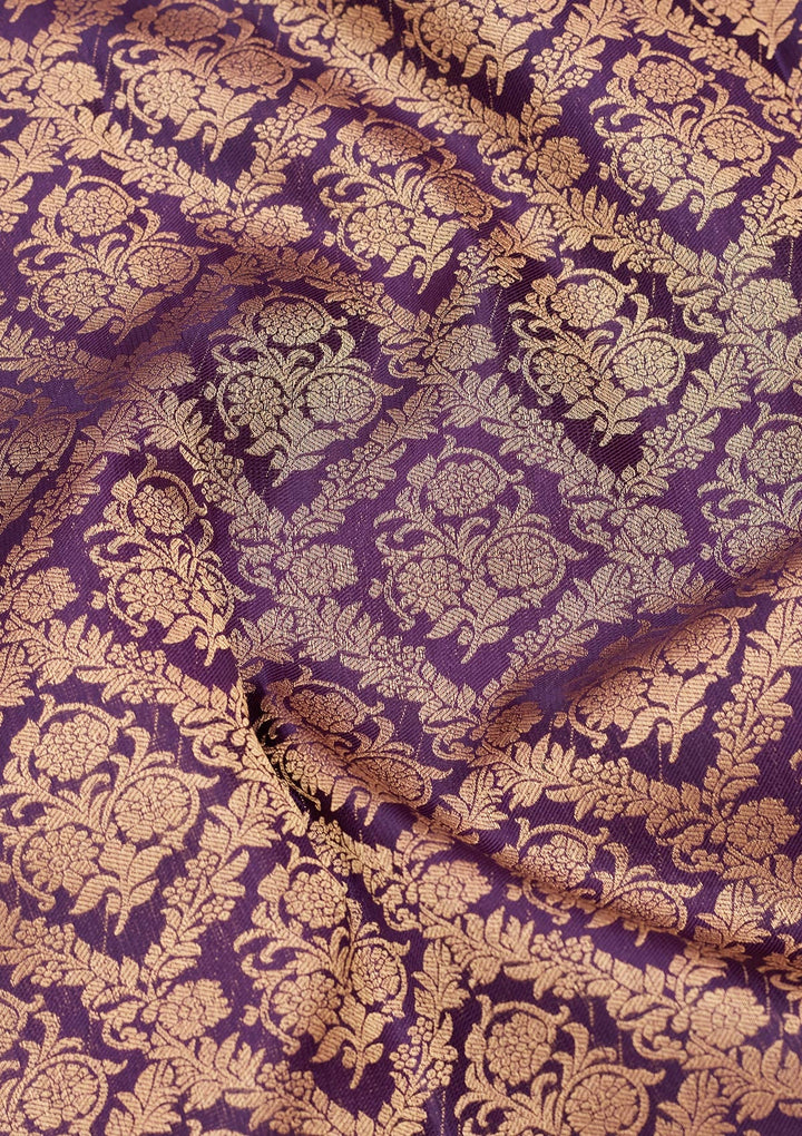 Navy Blue Zariwork Pure Silk Saree-koskii