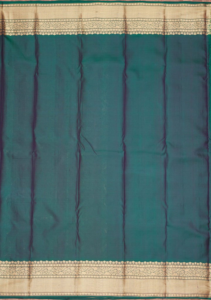 Navy Blue Zariwork Pure Silk Saree-koskii