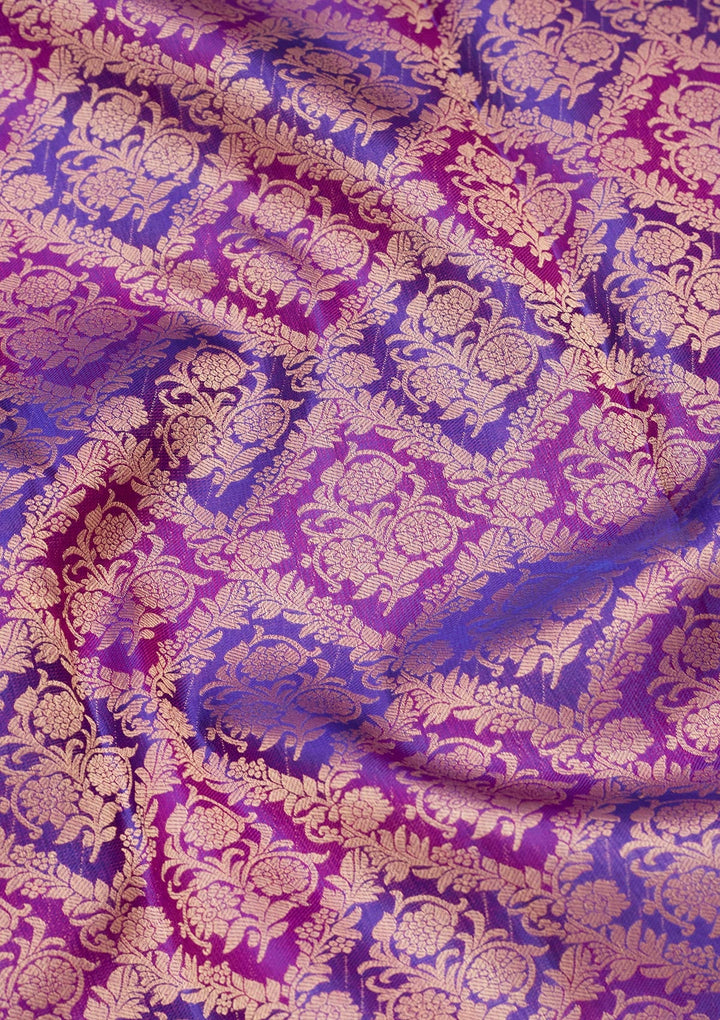 Purple Zariwork Pure Silk Saree-koskii