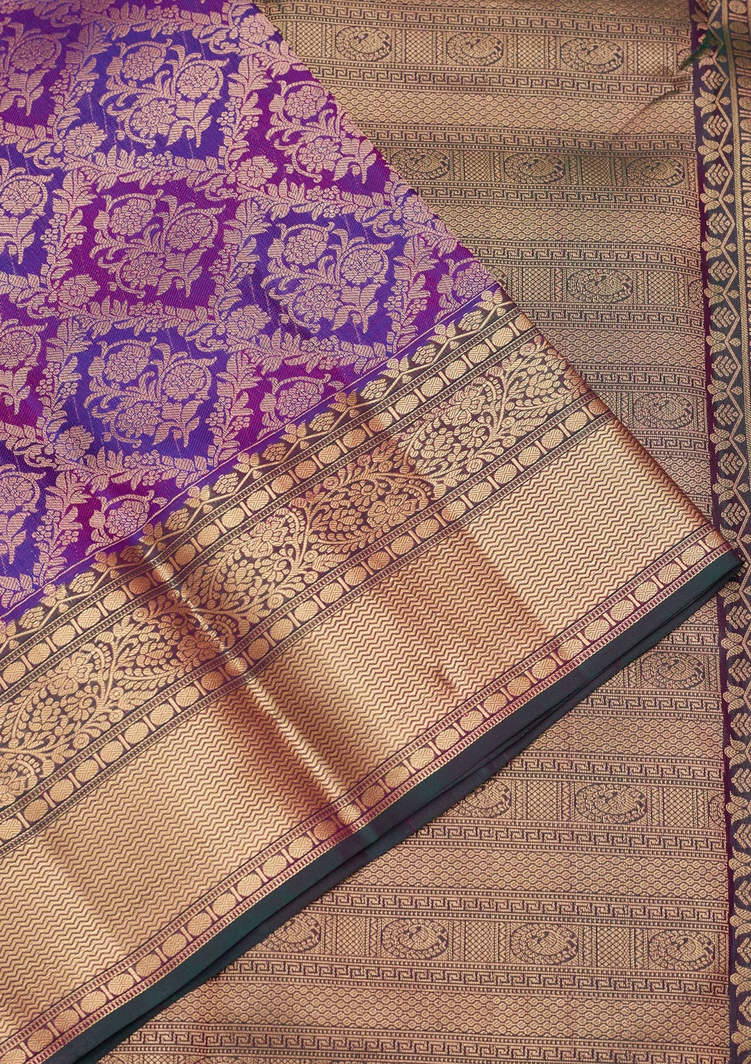 Purple Zariwork Pure Silk Saree-koskii